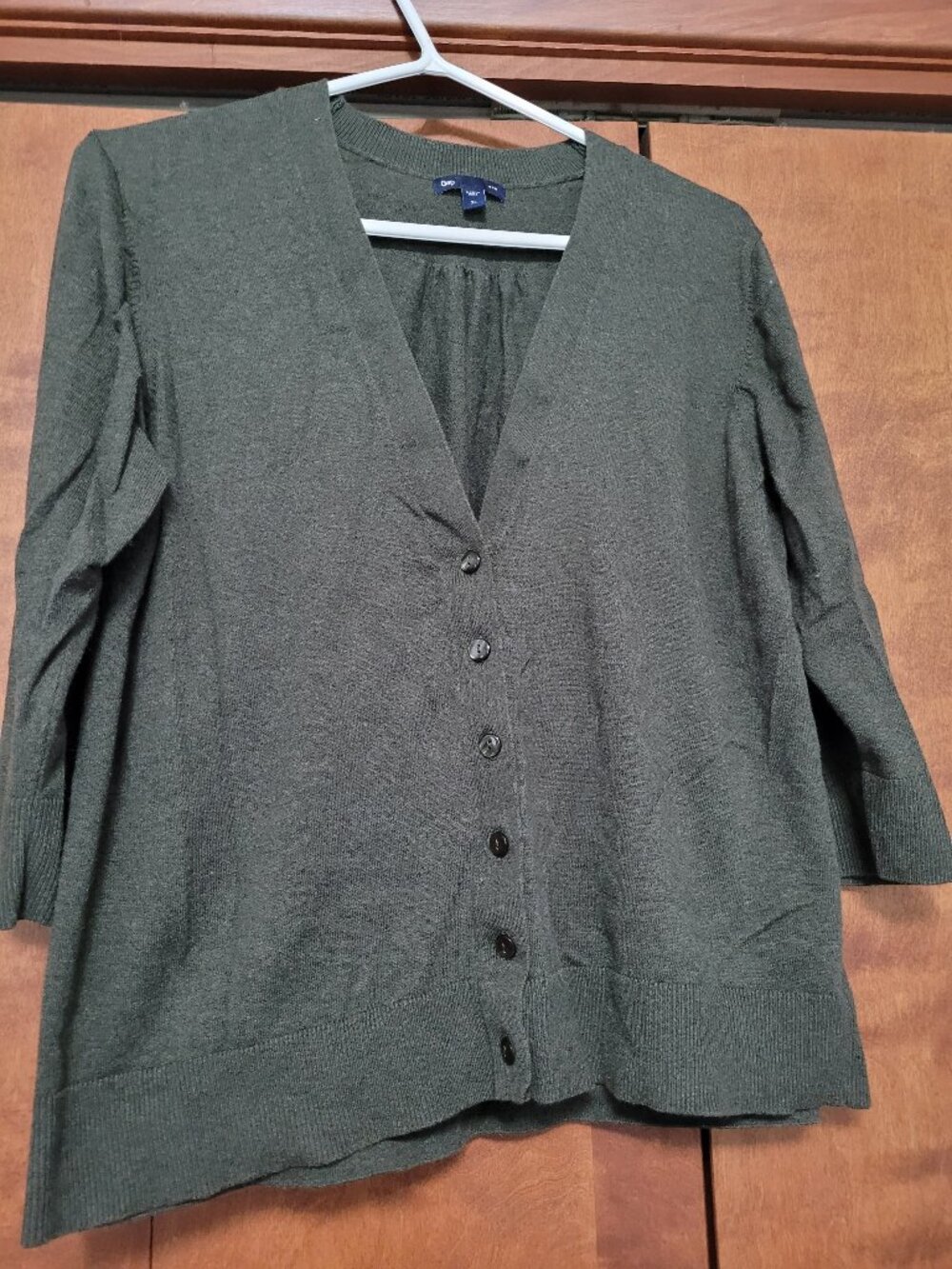 Gap 3/4 sleeve cardigan heathered sage size XL